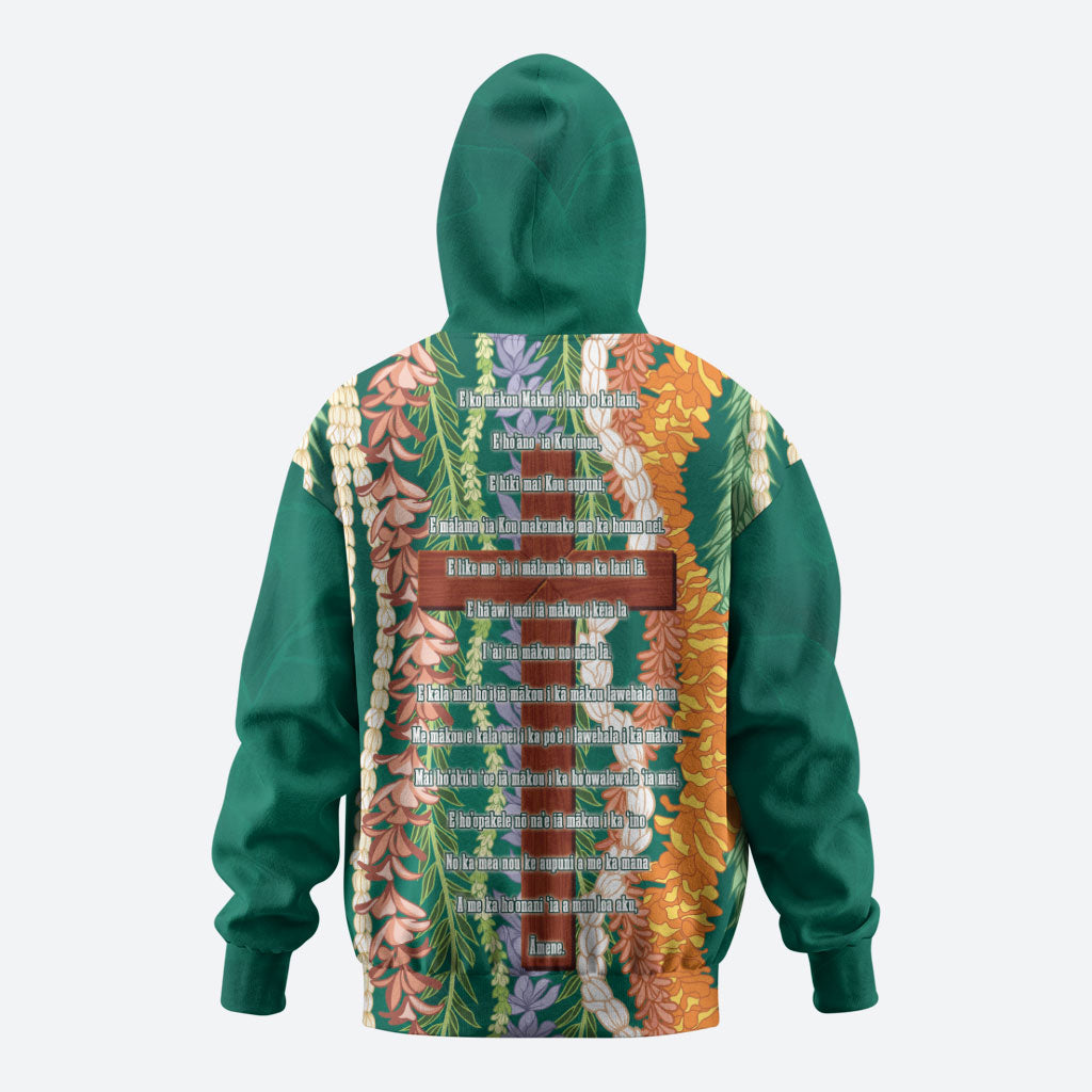 Mahalo Hawaii - Ka Pule a ka Haku Zip Hoodie Mixed Lei LT7 - Polynesian Pride