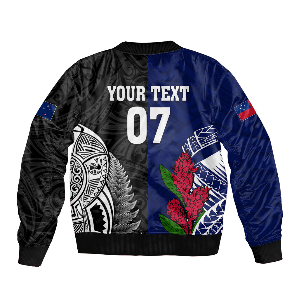 Personalised New Zealand Vs Samoa Rugby Bomber Jacket Go Champions LT7 - Polynesian Pride