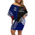 Personalised New Zealand Vs Samoa Rugby Off Shoulder Short Dress Go Champions LT7 Women Black Blue - Polynesian Pride