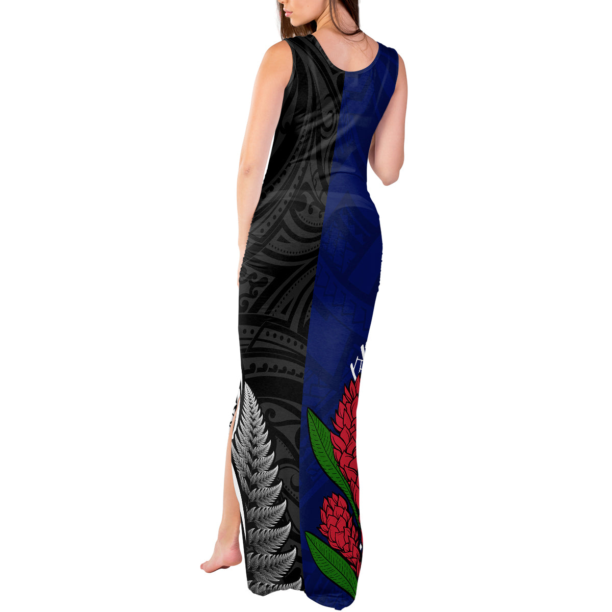 Personalised New Zealand Vs Samoa Rugby Tank Maxi Dress Go Champions LT7 - Polynesian Pride