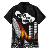 Hawaii Humpback Whale Family Matching Off Shoulder Maxi Dress and Hawaiian Shirt Be Strong - Pray For Maui LT7 - Polynesian Pride