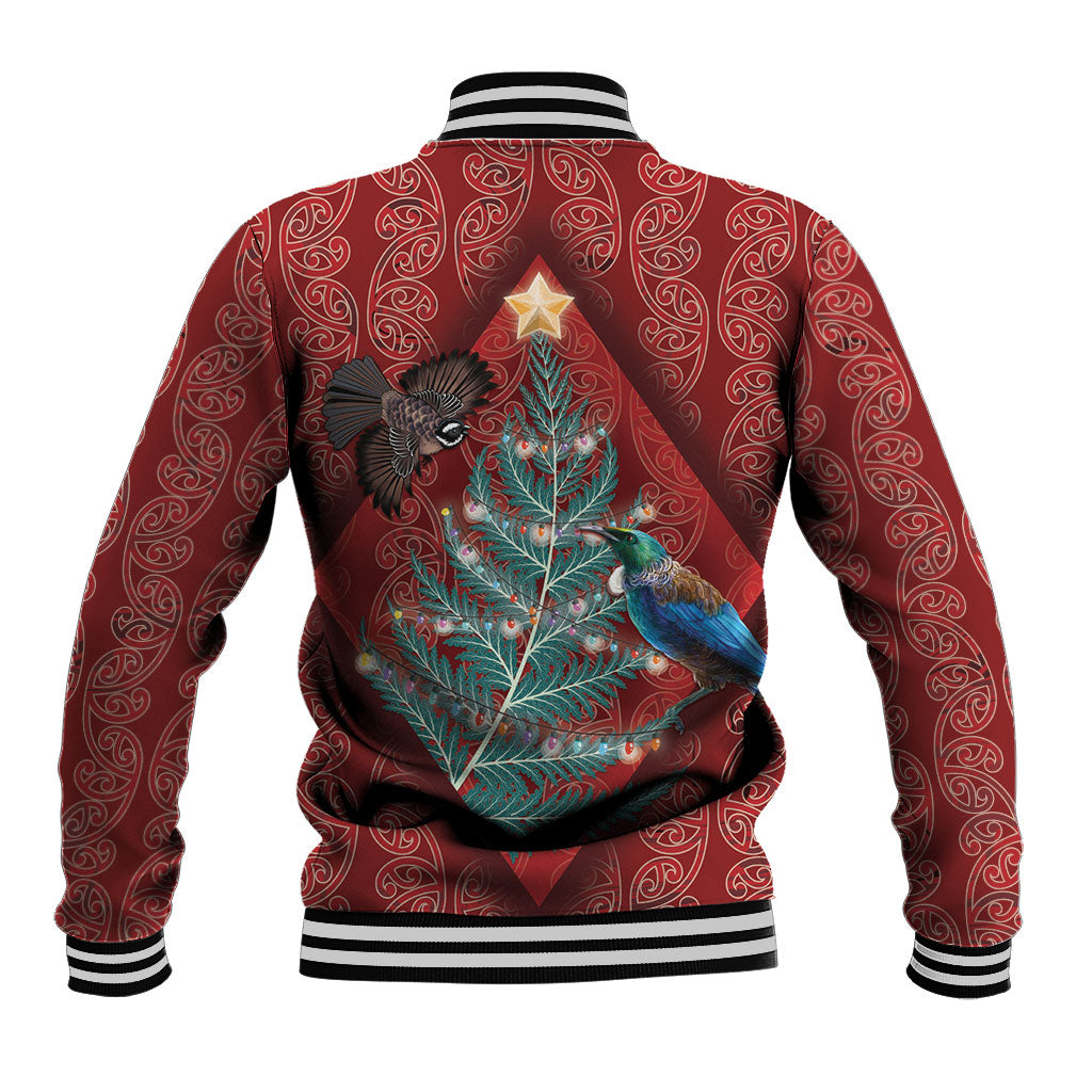 Aotearoa Maori Mangopare Meri Kirihimete Baseball Jacket Christmas Fern LT7 - Polynesian Pride