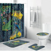 Aotearoa Maori Mangopare Christmas Bathroom Set Pikawakawa and Tui LT7 Bathroom Set (4 pcs) Dark Blue - Polynesian Pride