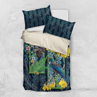 Aotearoa Maori Mangopare Christmas Bedding Set Pikawakawa and Tui LT7 US Twin 172cm x 218cm Dark Blue - Polynesian Pride