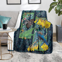 Aotearoa Maori Mangopare Christmas Blanket Pikawakawa and Tui LT7 - Polynesian Pride