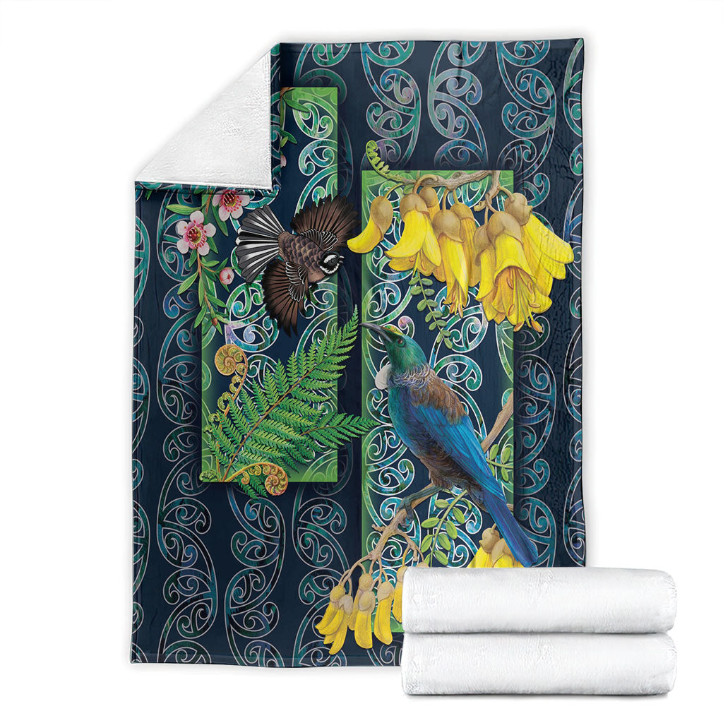 Aotearoa Maori Mangopare Christmas Blanket Pikawakawa and Tui LT7 - Polynesian Pride
