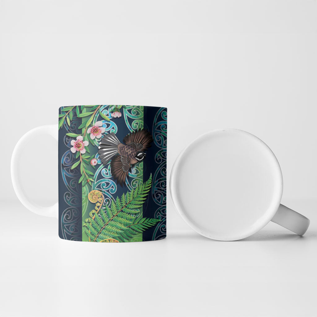 Aotearoa Maori Mangopare Christmas Ceramic Mug Pikawakawa and Tui LT7 - Polynesian Pride