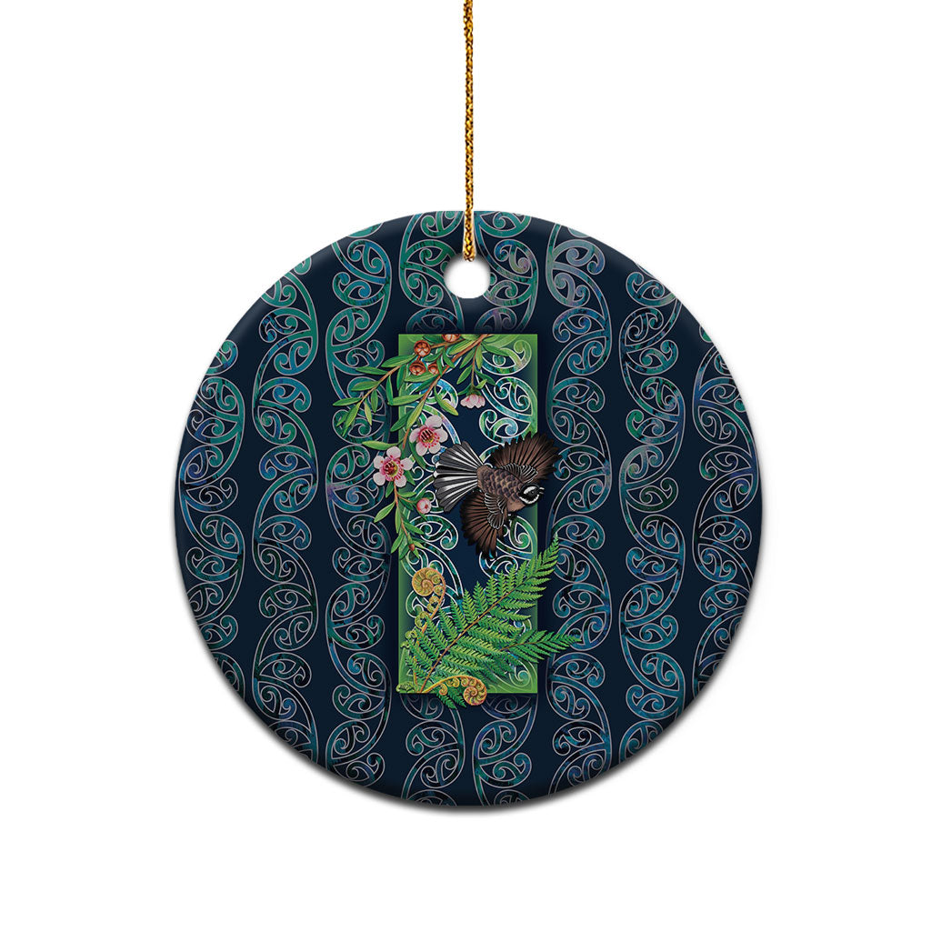 Aotearoa Maori Mangopare Christmas Ceramic Ornament Pikawakawa and Tui LT7 - Polynesian Pride