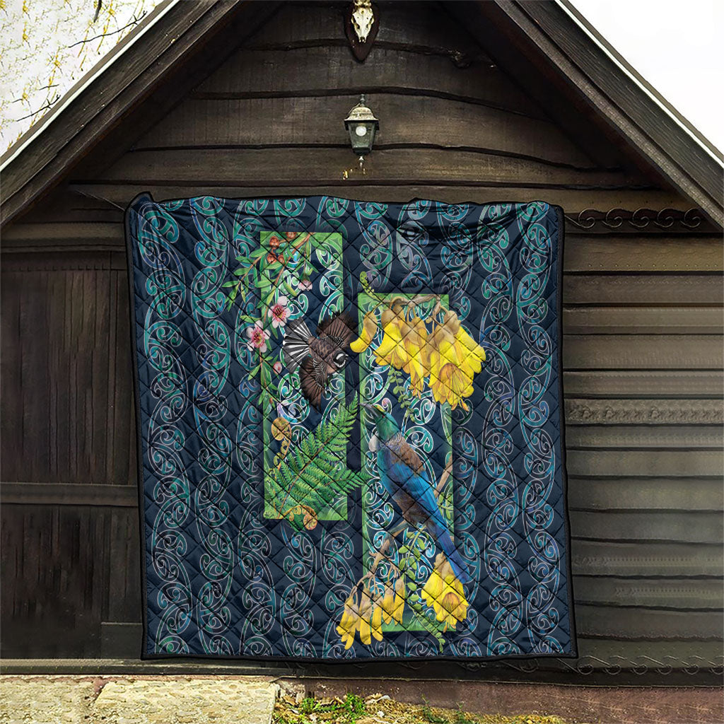 Aotearoa Maori Mangopare Christmas Quilt Pikawakawa and Tui LT7 - Polynesian Pride