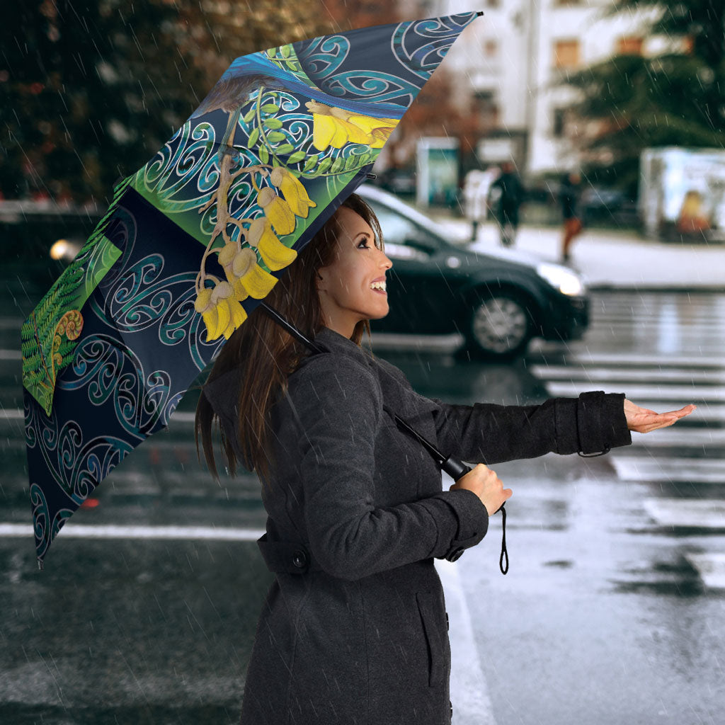 Aotearoa Maori Mangopare Christmas Umbrella Pikawakawa and Tui LT7 - Polynesian Pride