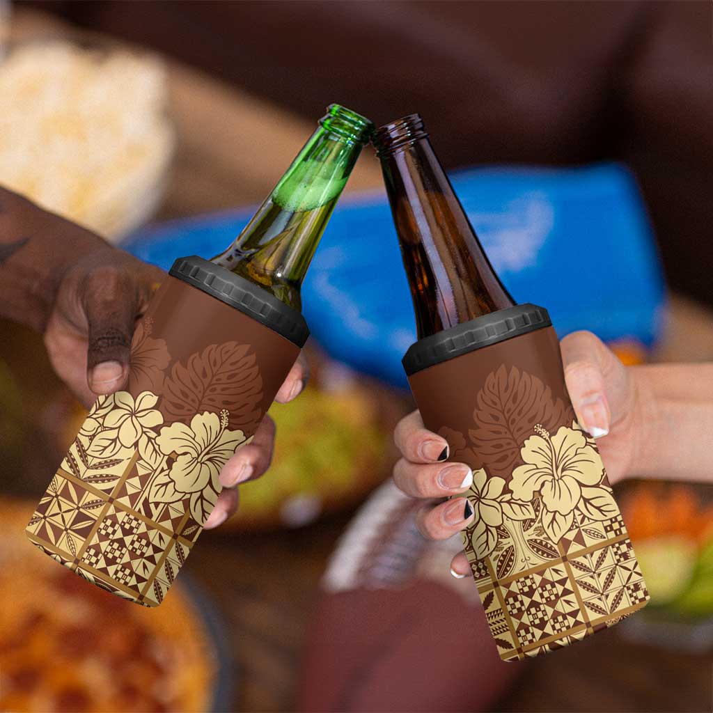 Niue Hiapo Motif 4 in 1 Can Cooler Tumbler Tapa Classic