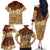 Niue Hiapo Motif Family Matching Off The Shoulder Long Sleeve Dress and Hawaiian Shirt Tapa Classic