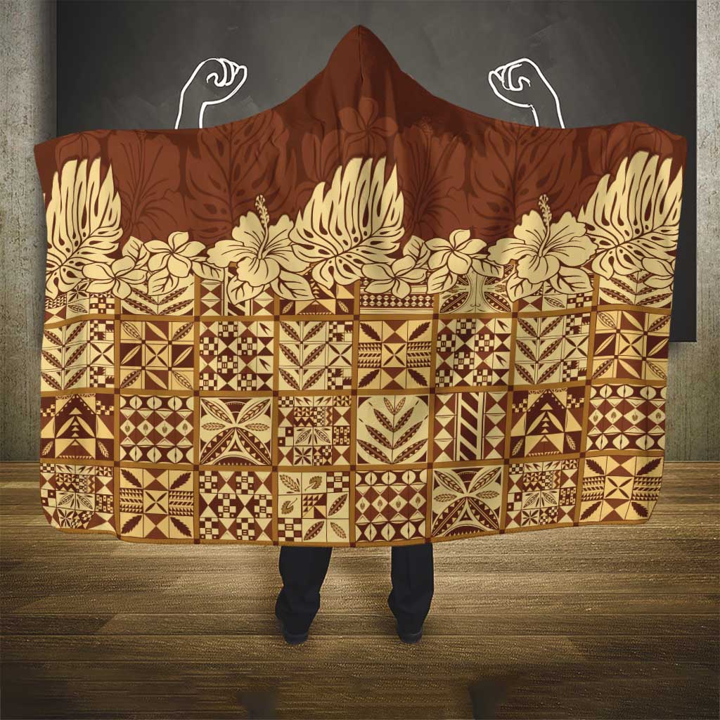 Niue Hiapo Motif Hooded Blanket Tapa Classic