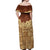 Niue Hiapo Motif Off Shoulder Maxi Dress Tapa Classic