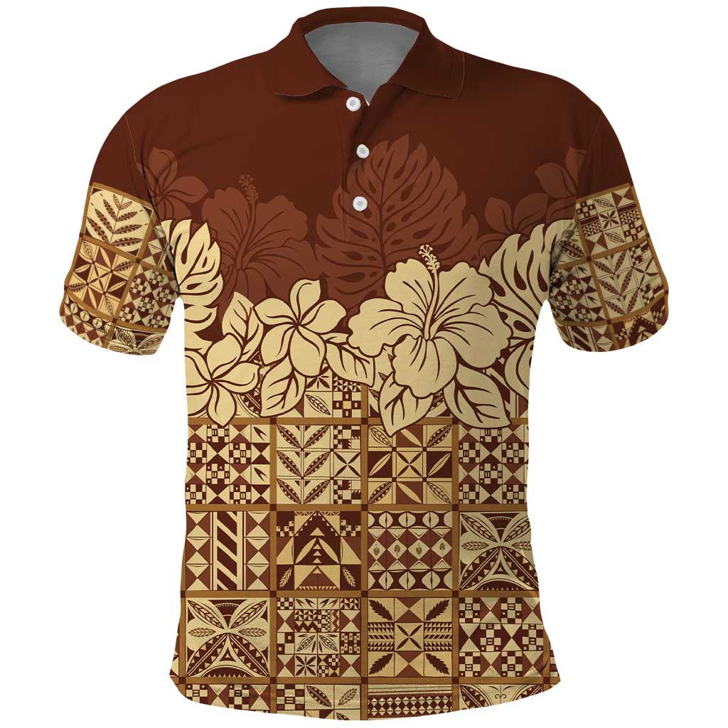 Niue Hiapo Motif Polo Shirt Tapa Classic