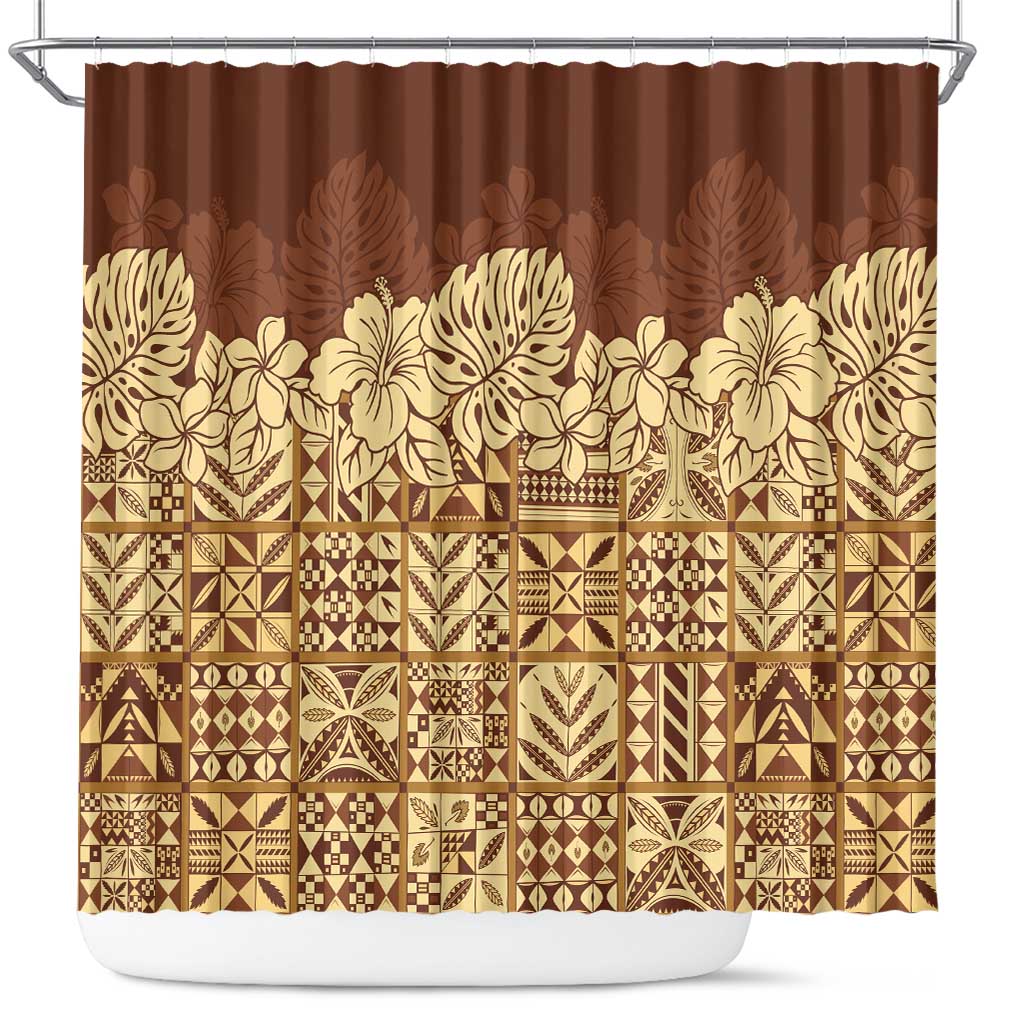 Niue Hiapo Motif Shower Curtain Tapa Classic