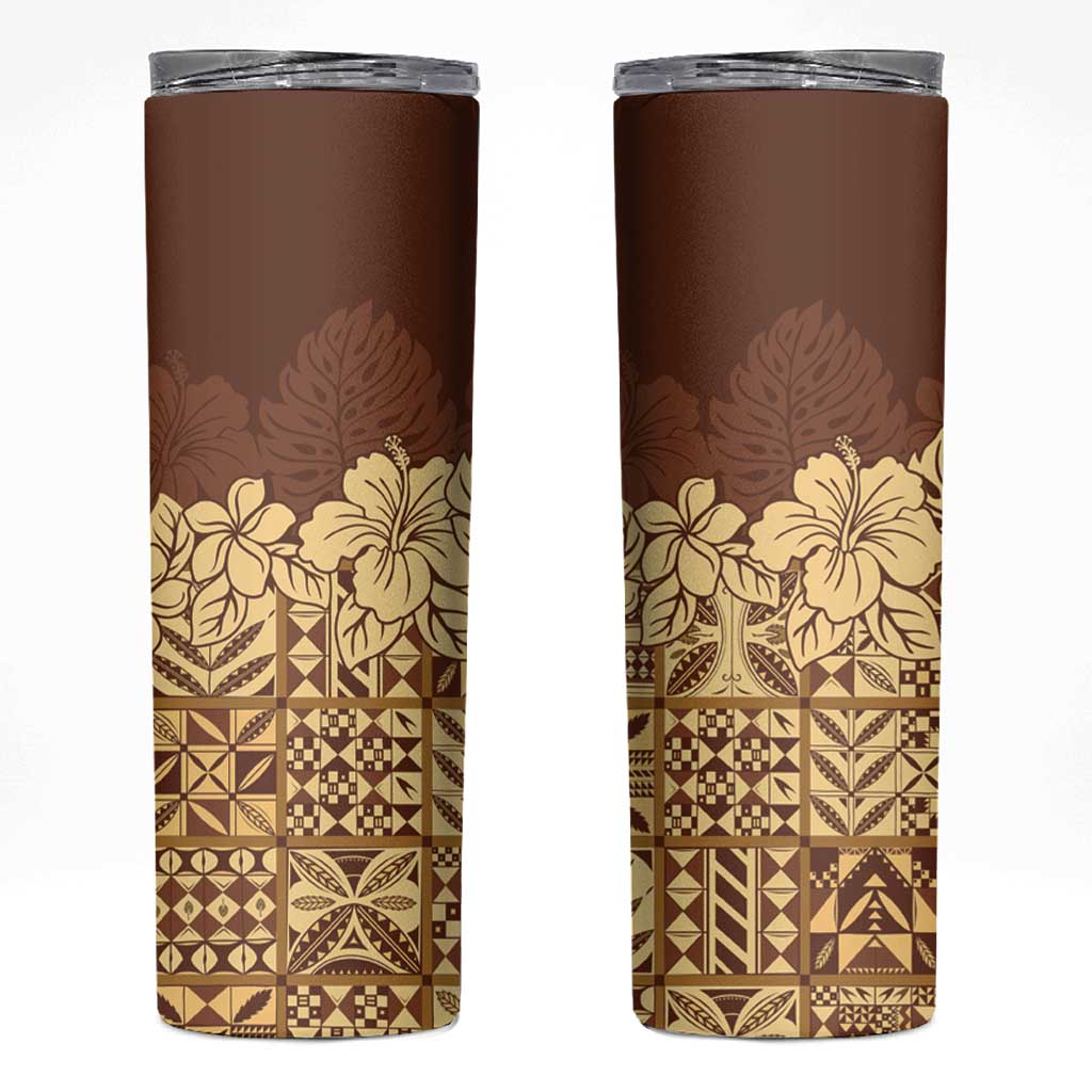 Niue Hiapo Motif Skinny Tumbler Tapa Classic