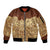 Niue Hiapo Motif Sleeve Zip Bomber Jacket Tapa Classic