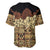 Niue Hiapo Motif Baseball Jersey Tapa Classic - Black Ver