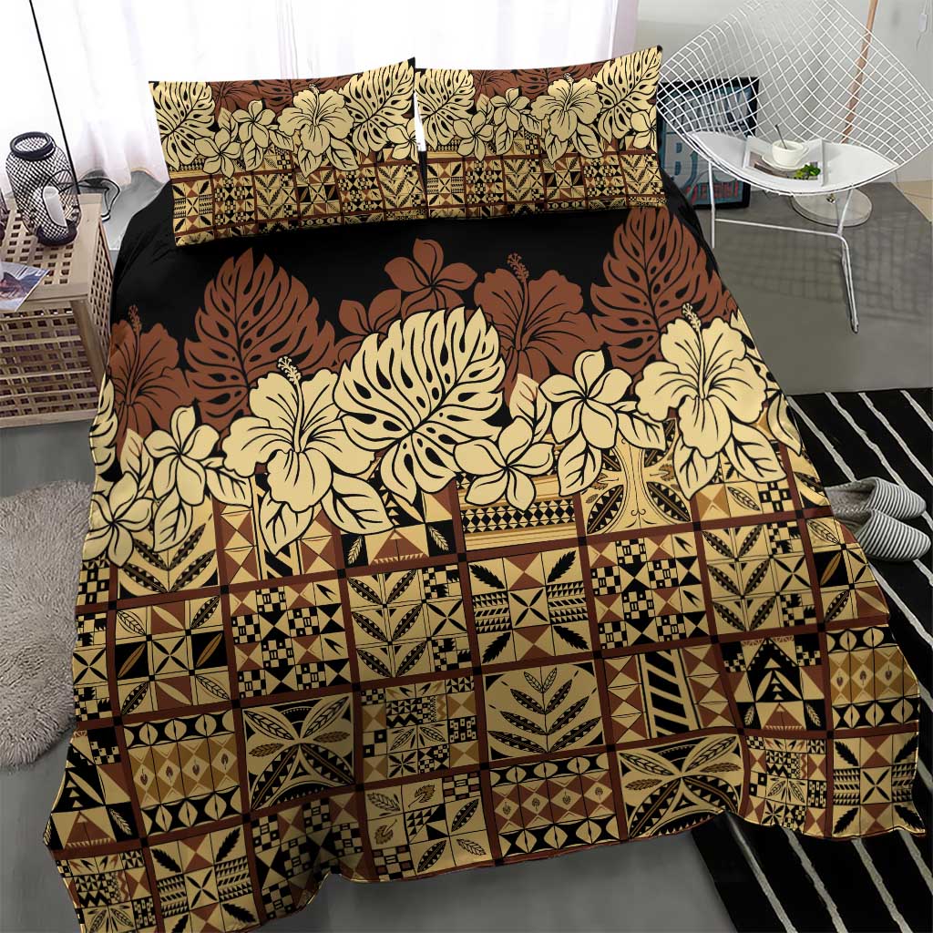 Niue Hiapo Motif Bedding Set Tapa Classic - Black Ver