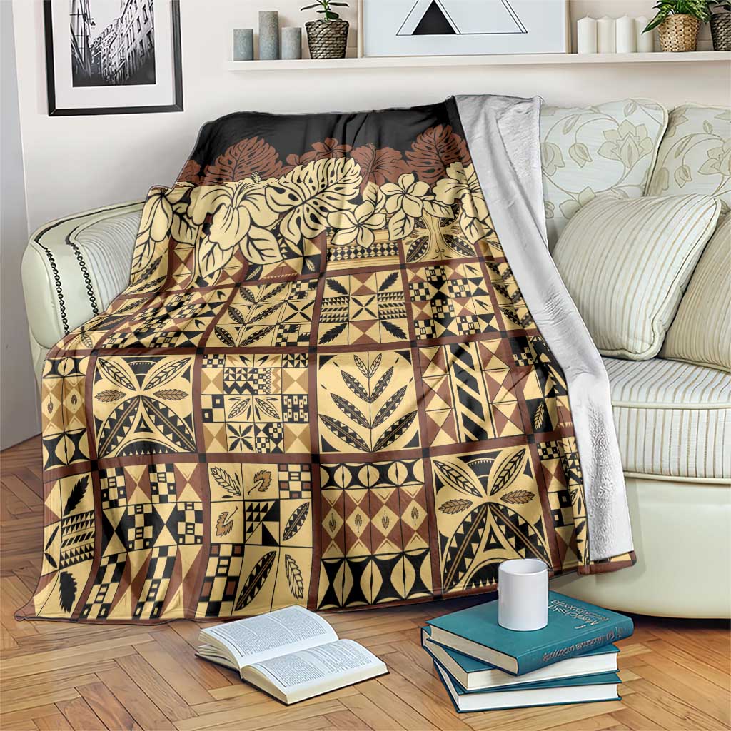 Niue Hiapo Motif Blanket Tapa Classic - Black Ver