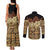 Niue Hiapo Motif Couples Matching Tank Maxi Dress and Long Sleeve Button Shirt Tapa Classic - Black Ver