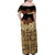 Niue Hiapo Motif Family Matching Off Shoulder Maxi Dress and Hawaiian Shirt Tapa Classic - Black Ver