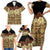 Niue Hiapo Motif Family Matching Short Sleeve Bodycon Dress and Hawaiian Shirt Tapa Classic - Black Ver