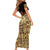 Niue Hiapo Motif Family Matching Short Sleeve Bodycon Dress and Hawaiian Shirt Tapa Classic - Black Ver