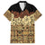 Niue Hiapo Motif Family Matching Summer Maxi Dress and Hawaiian Shirt Tapa Classic - Black Ver