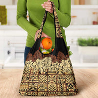 Niue Hiapo Motif Grocery Bag Tapa Classic - Black Ver