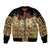 Niue Hiapo Motif Sleeve Zip Bomber Jacket Tapa Classic - Black Ver