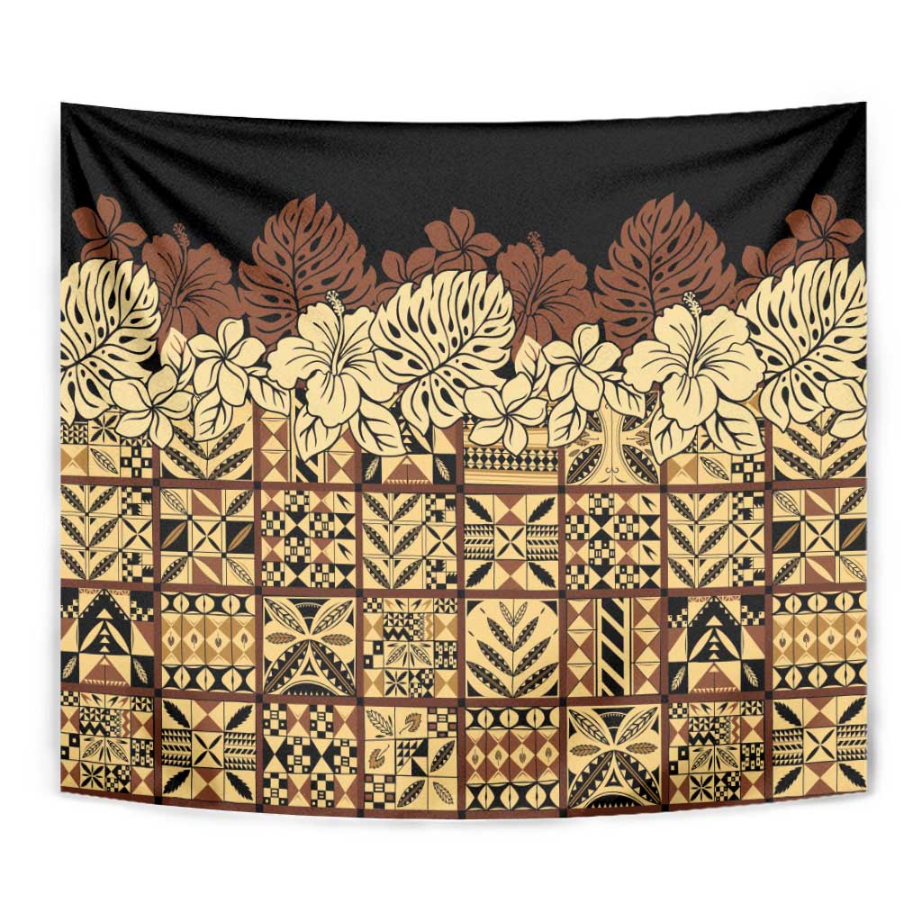 Niue Hiapo Motif Tapestry Tapa Classic - Black Ver
