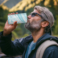 Sharks Couple Dreamy Polynesians Floral Sea 4 in 1 Can Cooler Tumbler Turquoise - Polynesian Pride