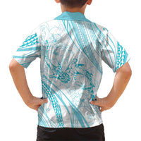 Sharks Couple Dreamy Polynesians Floral Sea Family Matching Mermaid Dress and Hawaiian Shirt Turquoise LT7 - Polynesian Pride
