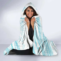 Sharks Couple Dreamy Polynesians Floral Sea Hooded Blanket Turquoise - Polynesian Pride