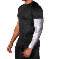 Sharks Couple Dreamy Polynesians Floral Sea Arm Sleeves Lilac - Polynesian Pride