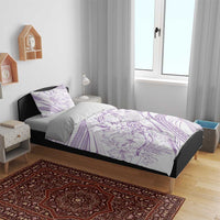 Sharks Couple Dreamy Polynesians Floral Sea Bedding Set Lilac - Polynesian Pride