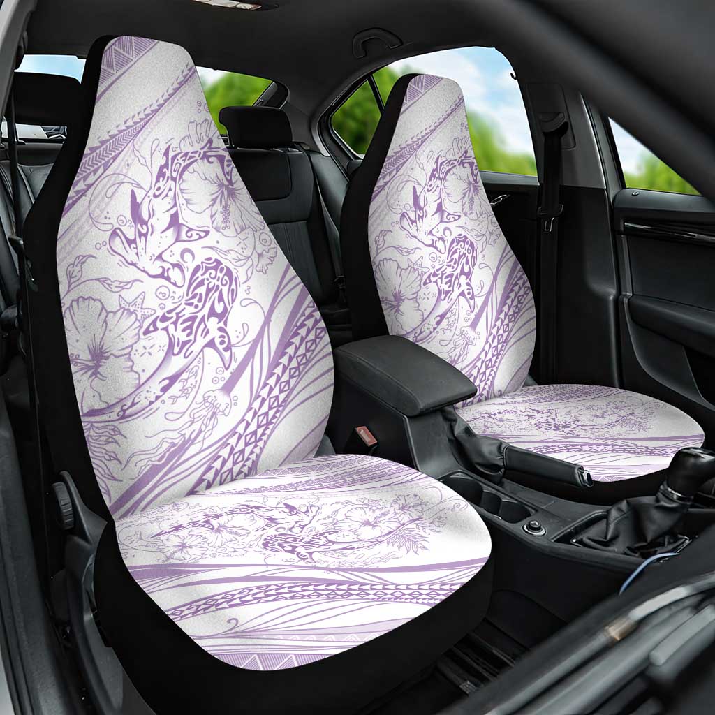 Sharks Couple Dreamy Polynesians Floral Sea Car Seat Cover Lilac - Polynesian Pride