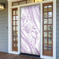 Sharks Couple Dreamy Polynesians Floral Sea Door Cover Lilac - Polynesian Pride