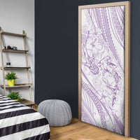 Sharks Couple Dreamy Polynesians Floral Sea Door Cover Lilac - Polynesian Pride