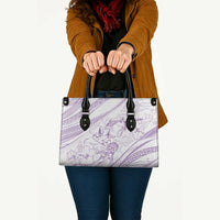 Sharks Couple Dreamy Polynesians Floral Sea Leather Bag Lilac LT7 - Polynesian Pride