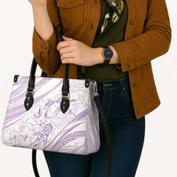 Sharks Couple Dreamy Polynesians Floral Sea Leather Bag Lilac LT7 - Polynesian Pride