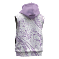 Sharks Couple Dreamy Polynesians Floral Sea Sleeveless Hoodie Lilac LT7 - Polynesian Pride