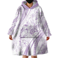 Sharks Couple Dreamy Polynesians Floral Sea Wearable Blanket Hoodie Lilac - Polynesian Pride