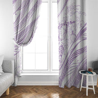 Sharks Couple Dreamy Polynesians Floral Sea Window Curtain Lilac - Polynesian Pride