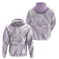 Sharks Couple Dreamy Polynesians Floral Sea Zip Hoodie Lilac - Polynesian Pride
