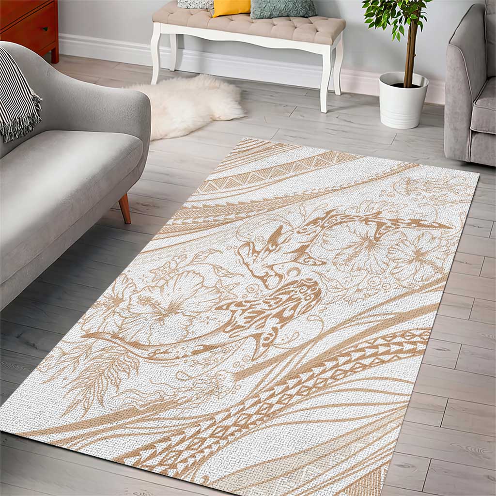 Sharks Couple Dreamy Polynesians Floral Sea Area Rug Hazel - Polynesian Pride