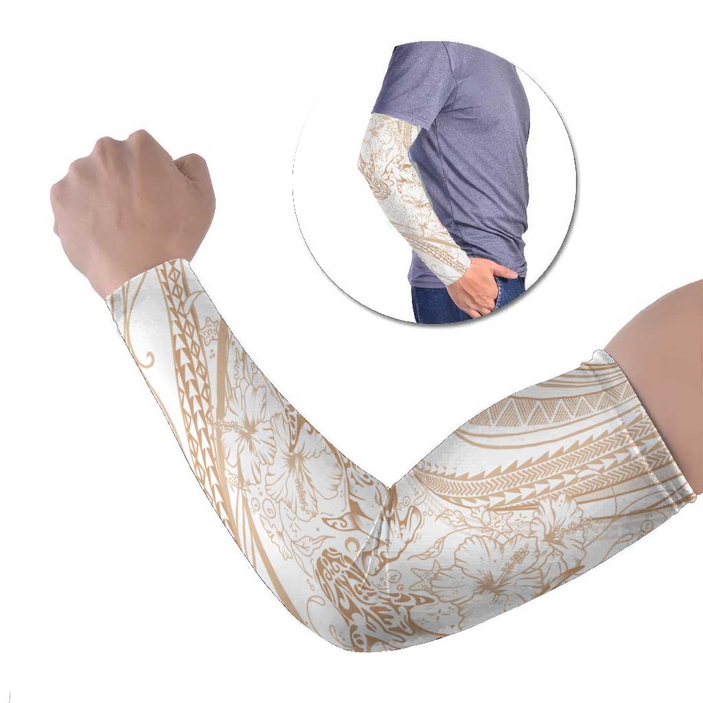 Sharks Couple Dreamy Polynesians Floral Sea Arm Sleeves Hazel - Polynesian Pride