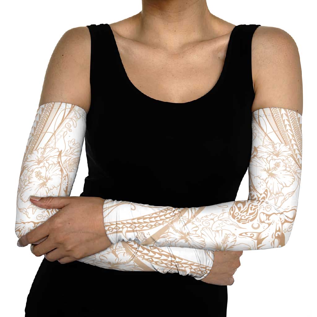 Sharks Couple Dreamy Polynesians Floral Sea Arm Sleeves Hazel - Polynesian Pride